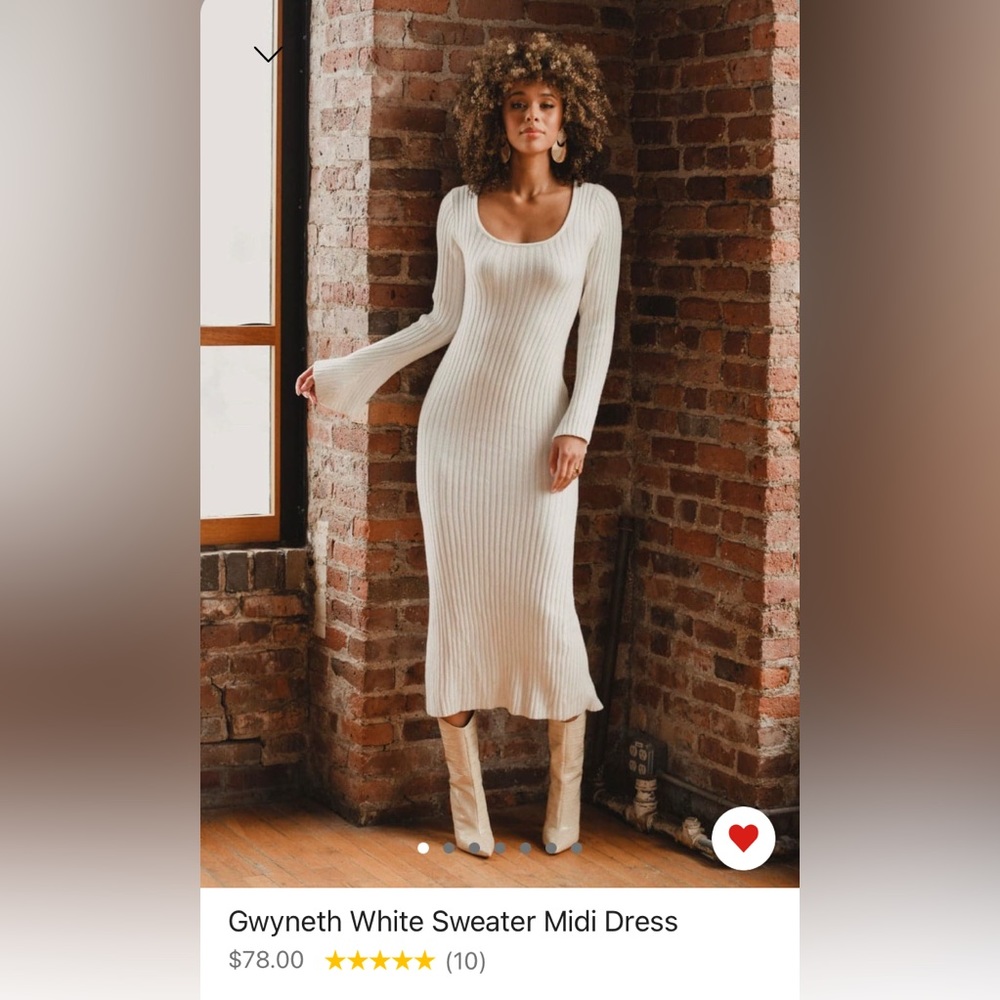12th Tribe Gwyneth White Sweater Midi Dress